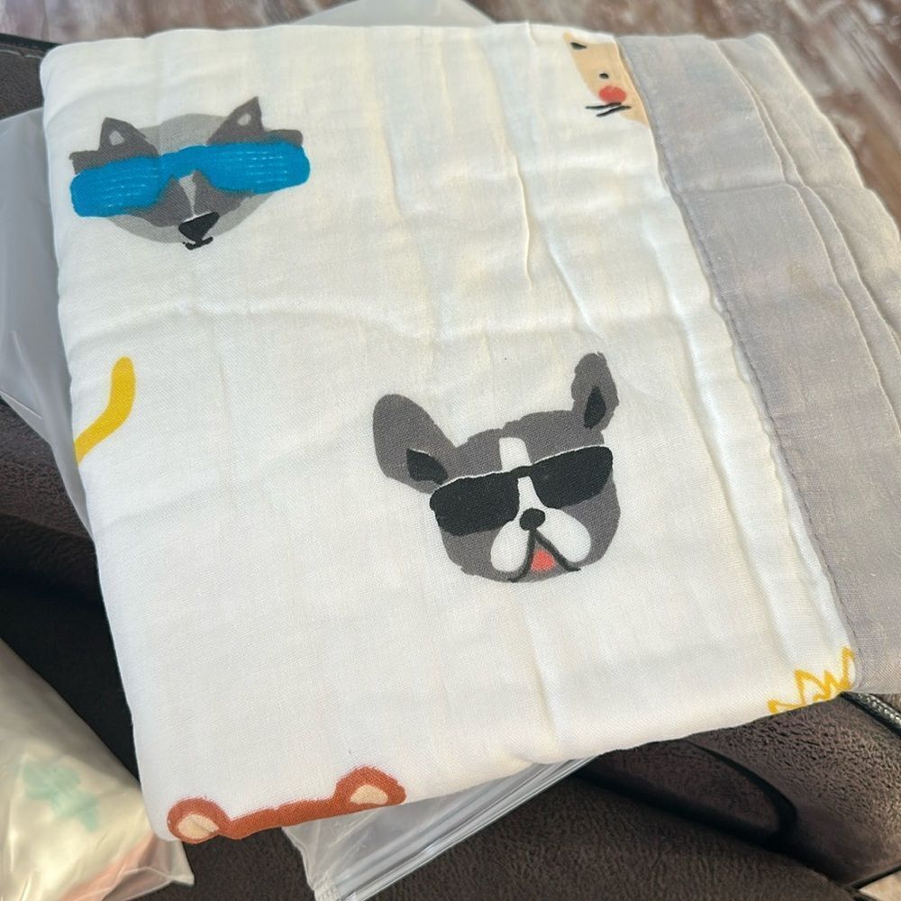 NEW Animals Muslin Baby Blanket